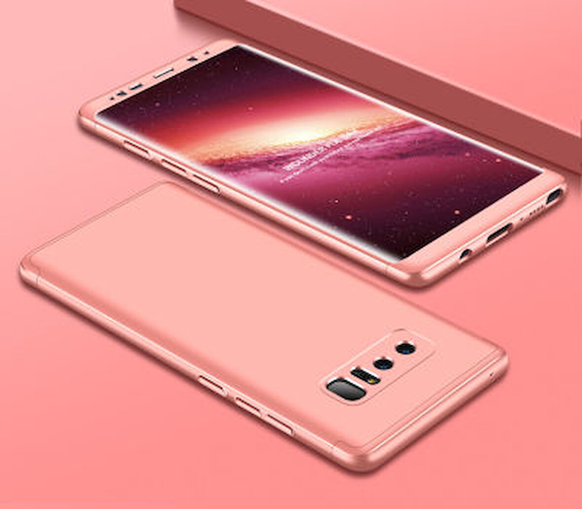 Galaxy Note 8 Kılıf 3 Parçalı Tam Koruma Şık Astrea Premium Sert Kapak