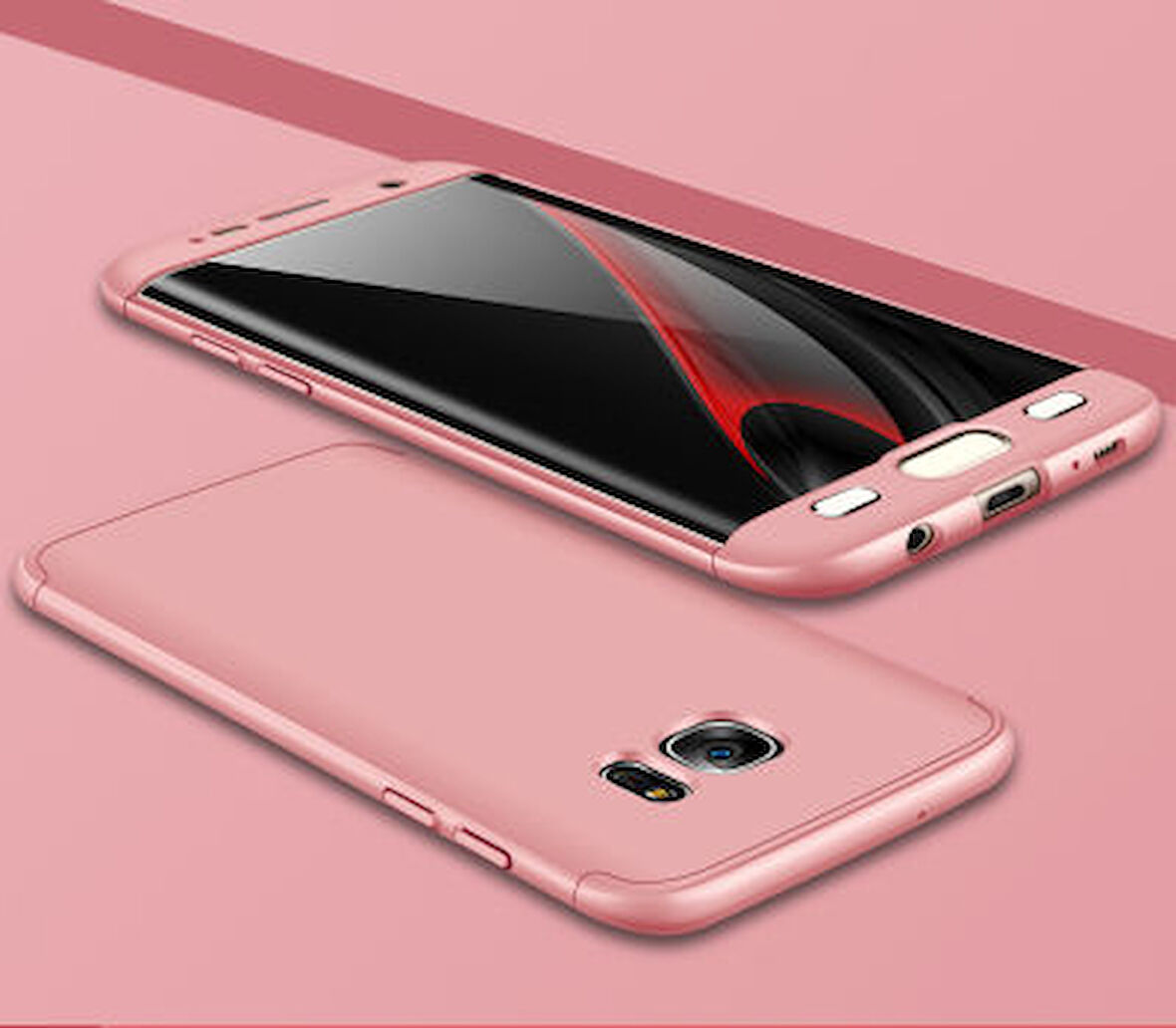 Galaxy S7 Edge Kılıf 3 Parçalı Tam Koruma Şık Astrea Premium Sert Kapak