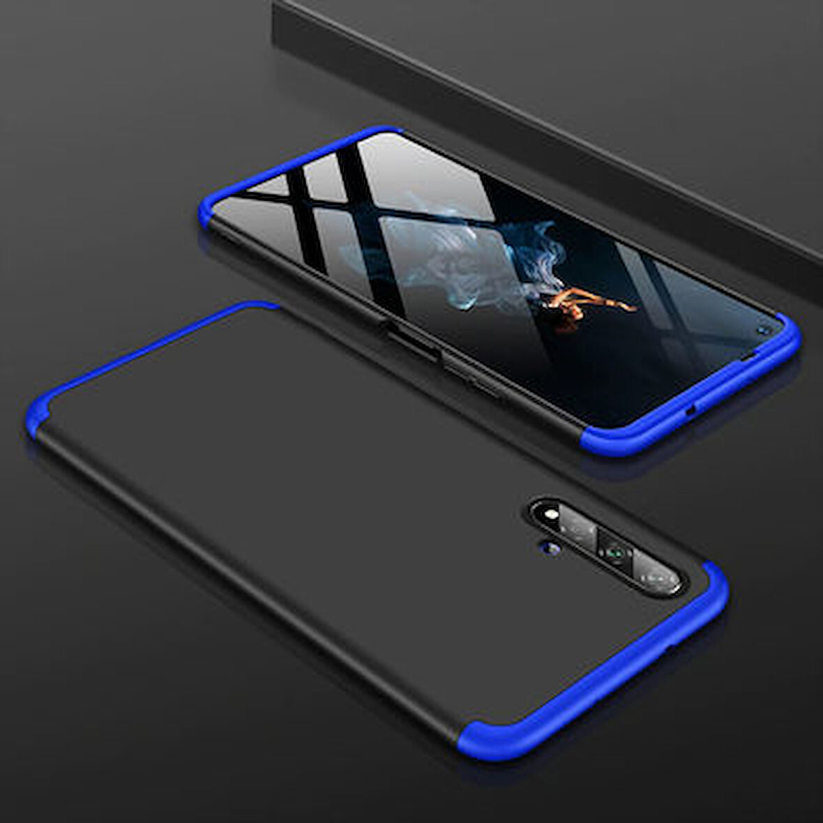 Honor 20 Kılıf 3 Parçalı Tam Koruma Şık Astrea Premium Sert Kapak