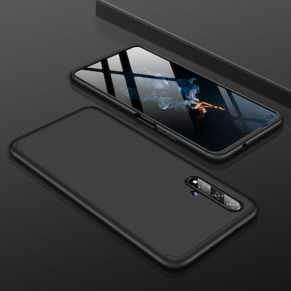 Huawei Nova 5T Kılıf 3 Parçalı Tam Koruma Şık Astrea Premium Sert Kapak
