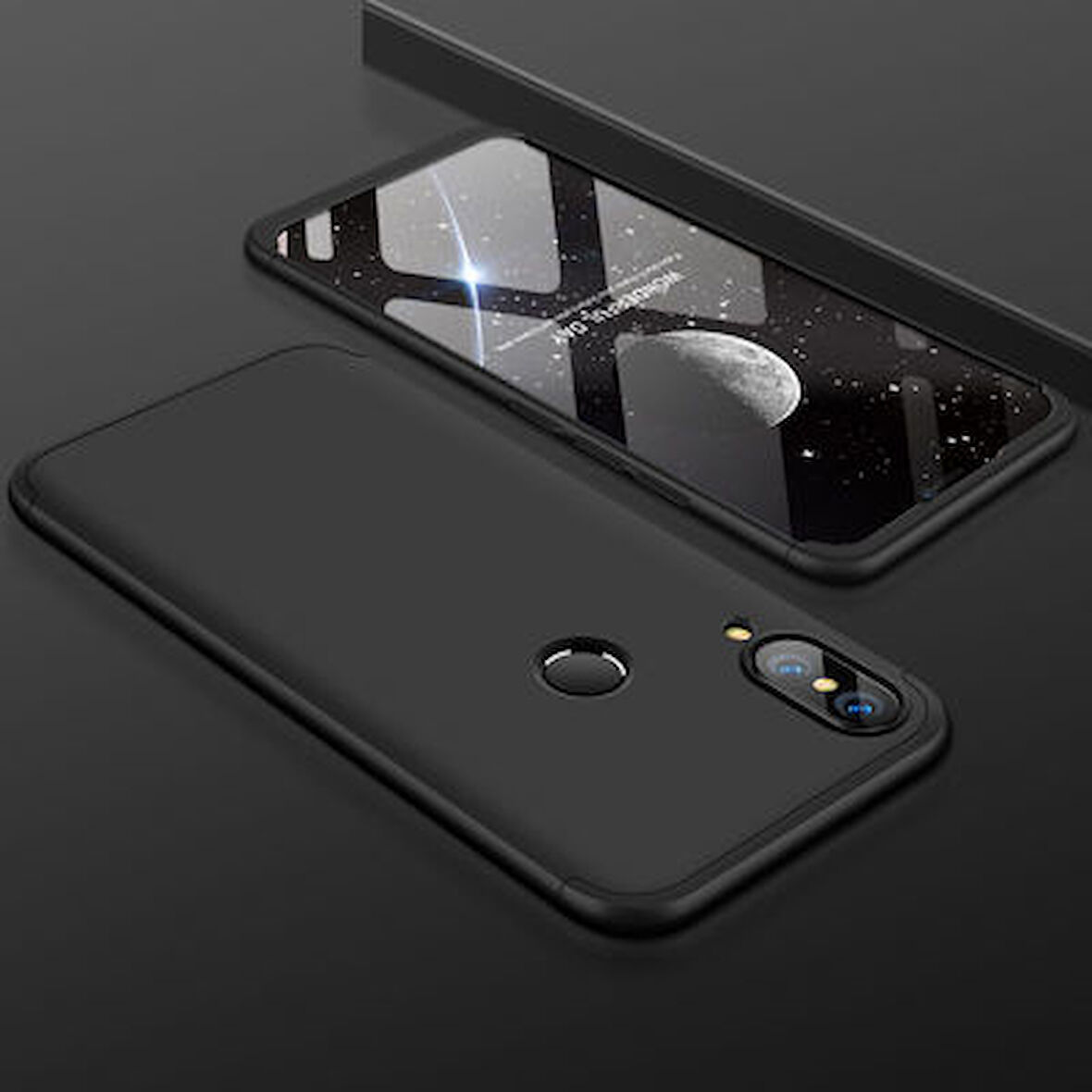 Huawei P20 Lite Kılıf 3 Parçalı Tam Koruma Şık Astrea Premium Sert Kapak