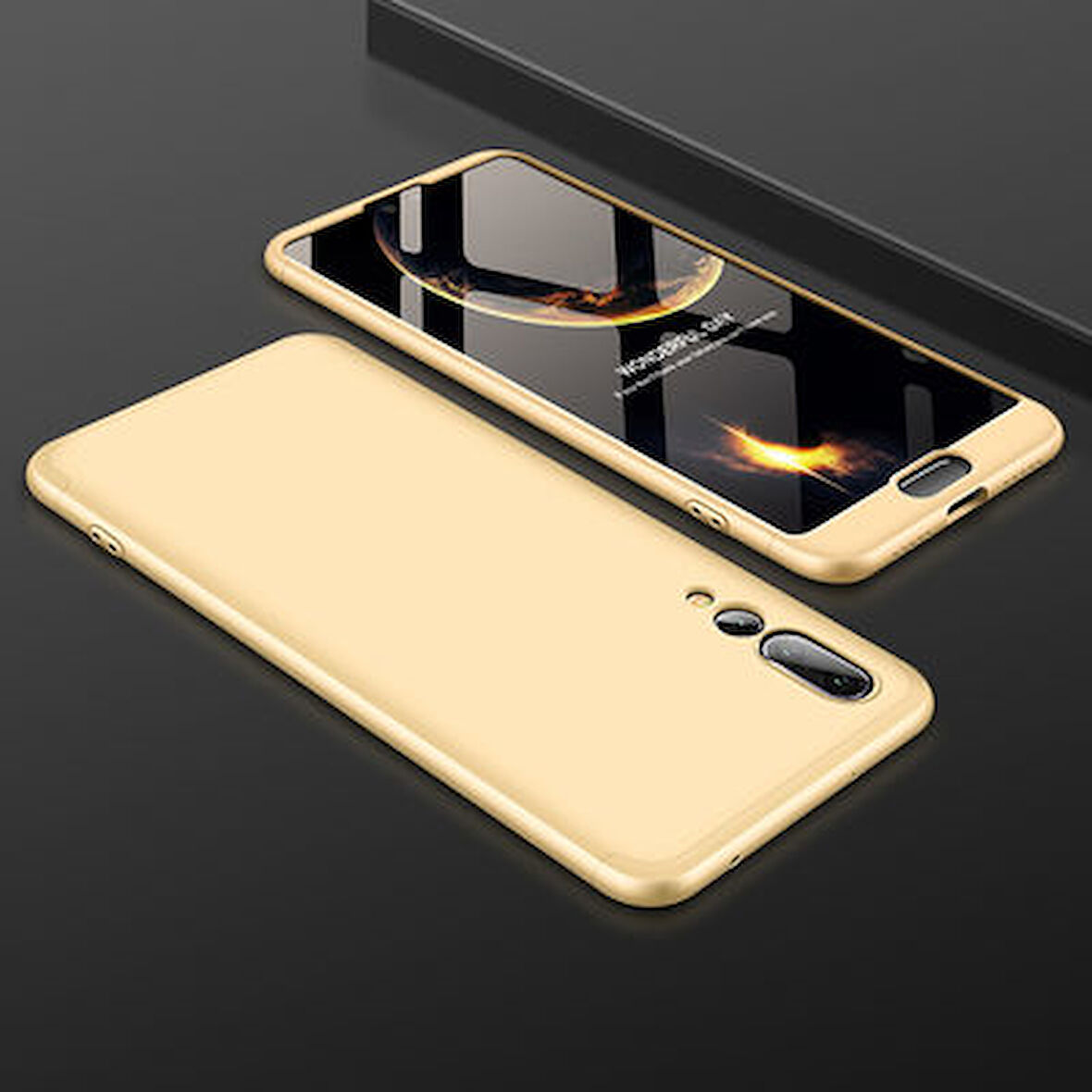 Huawei P20 Pro Kılıf 3 Parçalı Tam Koruma Şık Astrea Premium Sert Kapak