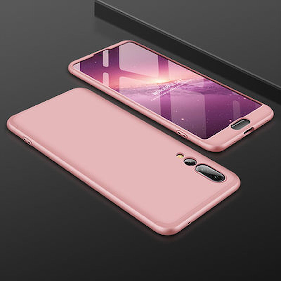 Huawei P20 Pro Kılıf 3 Parçalı Tam Koruma Şık Astrea Premium Sert Kapak