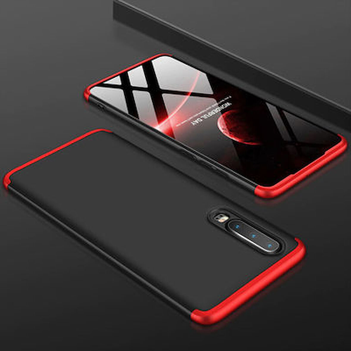 Huawei P30 Kılıf 3 Parçalı Tam Koruma Şık Astrea Premium Sert Kapak