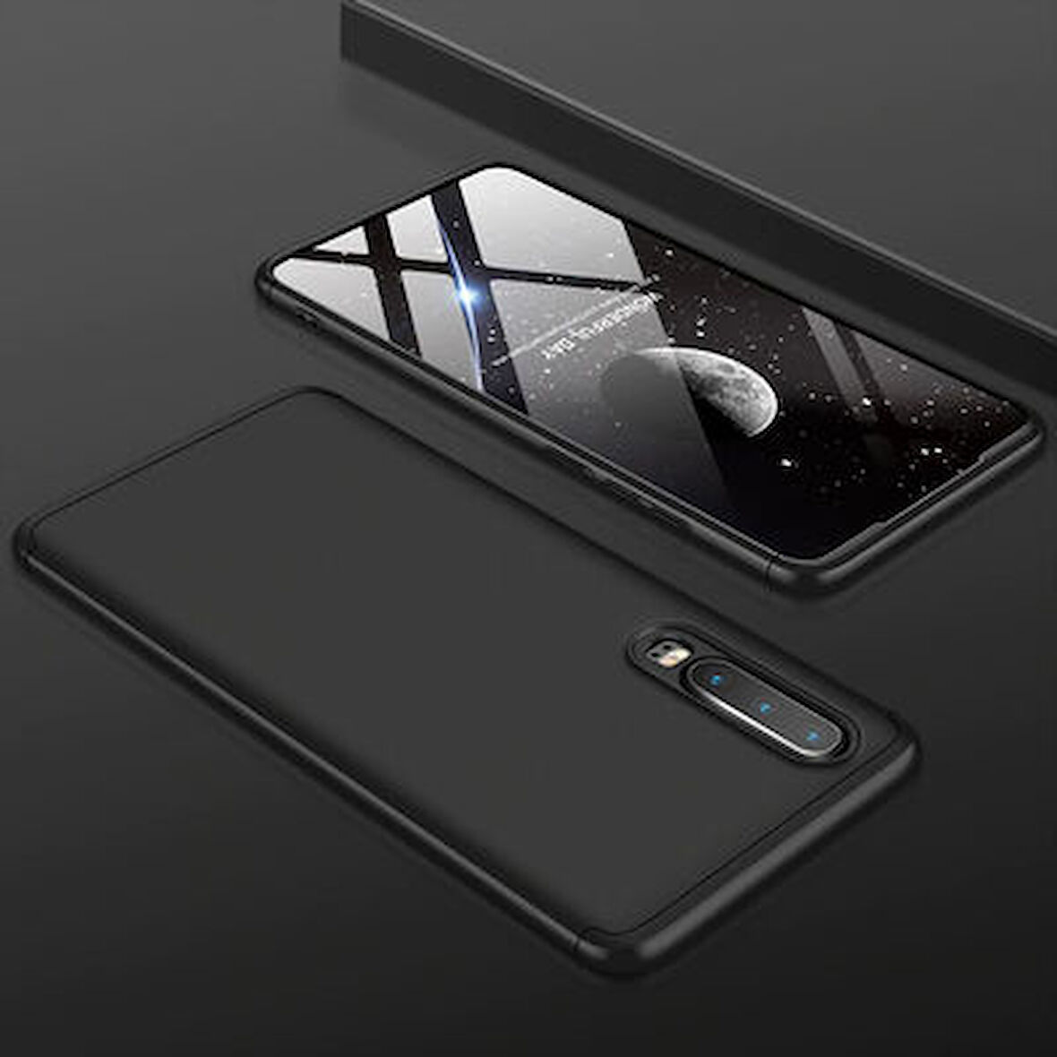 Huawei P30 Kılıf 3 Parçalı Tam Koruma Şık Astrea Premium Sert Kapak