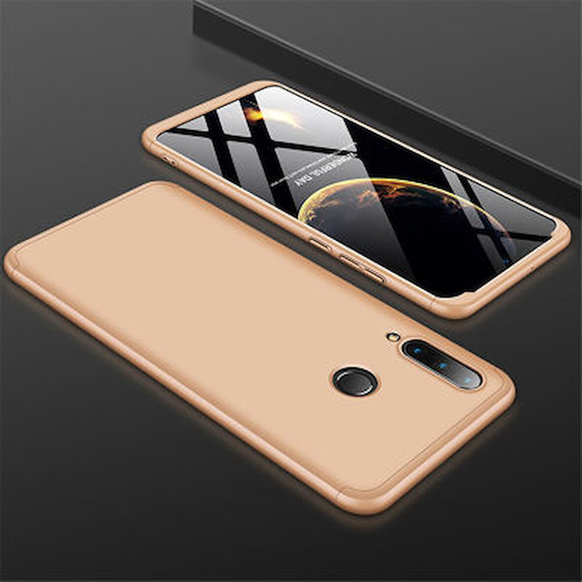 Huawei P30 Lite Kılıf 3 Parçalı Tam Koruma Şık Astrea Premium Sert Kapak