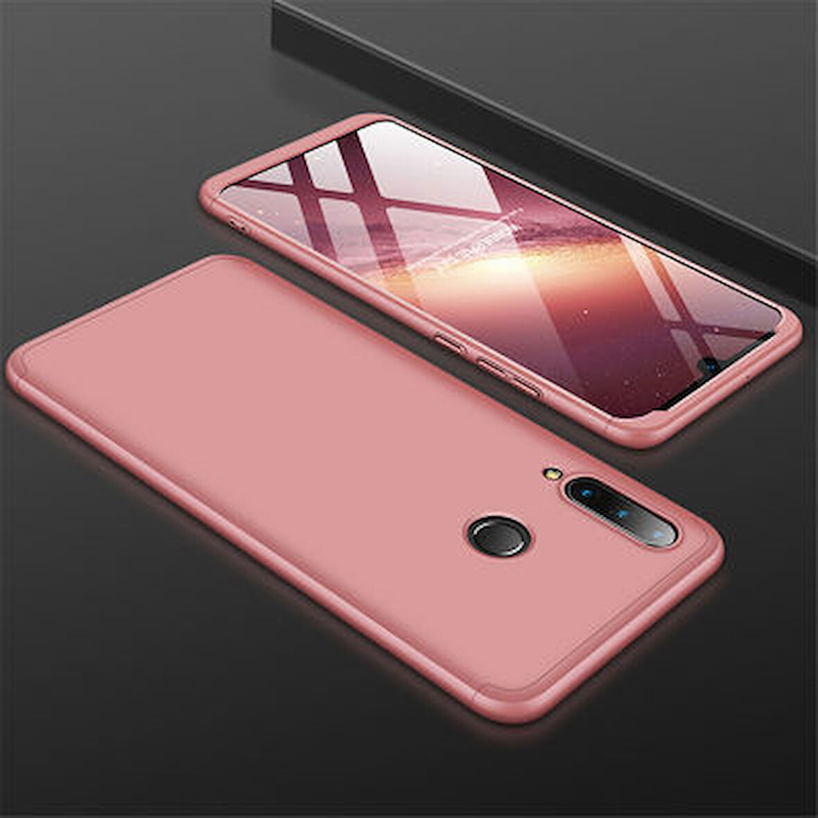 Huawei P30 Lite Kılıf 3 Parçalı Tam Koruma Şık Astrea Premium Sert Kapak