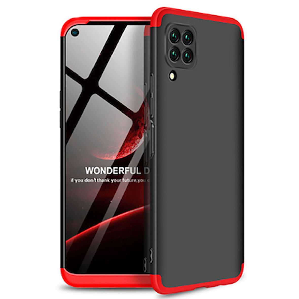 Huawei P40 Lite Kılıf 3 Parçalı Tam Koruma Şık Astrea Premium Sert Kapak