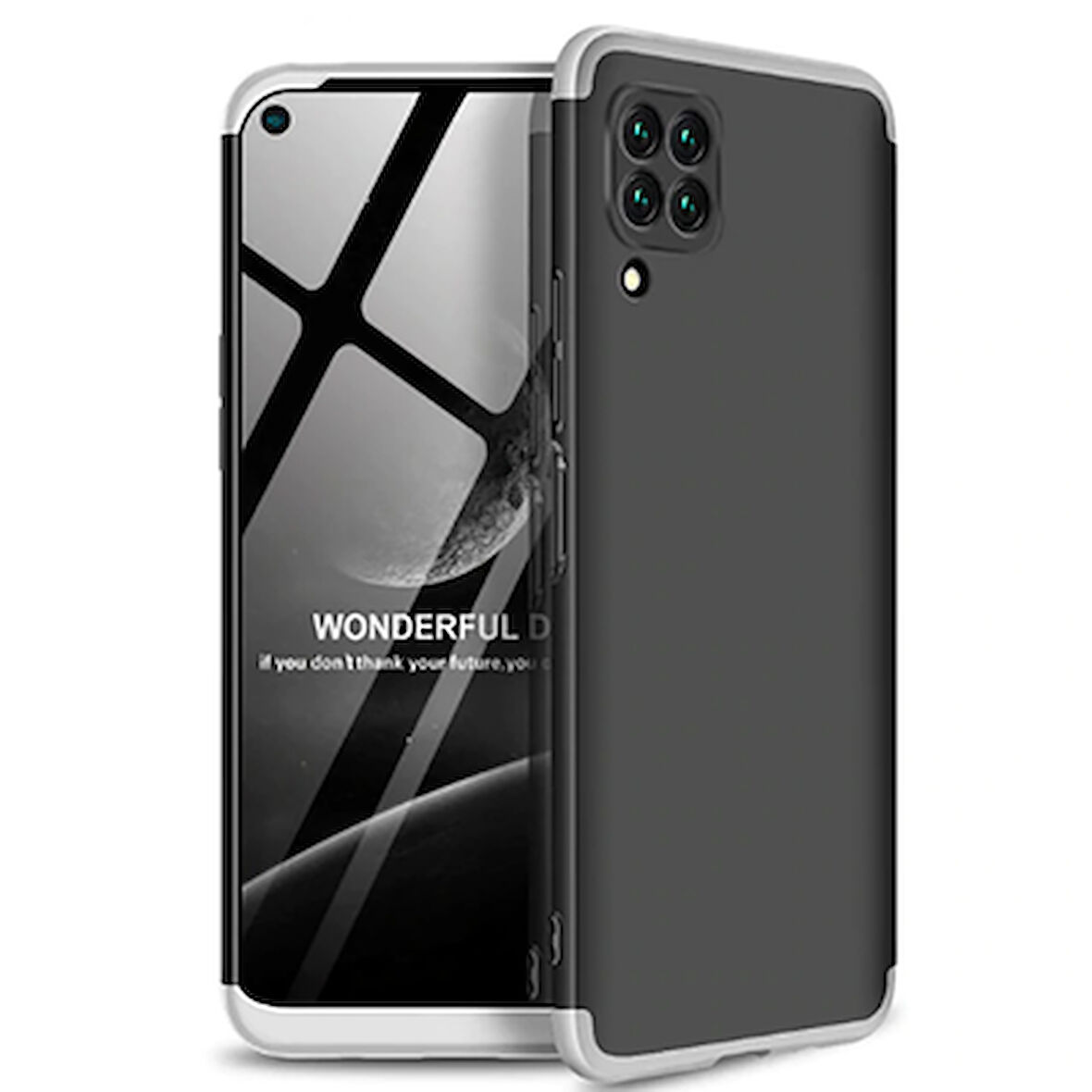 Huawei P40 Lite Kılıf 3 Parçalı Tam Koruma Şık Astrea Premium Sert Kapak