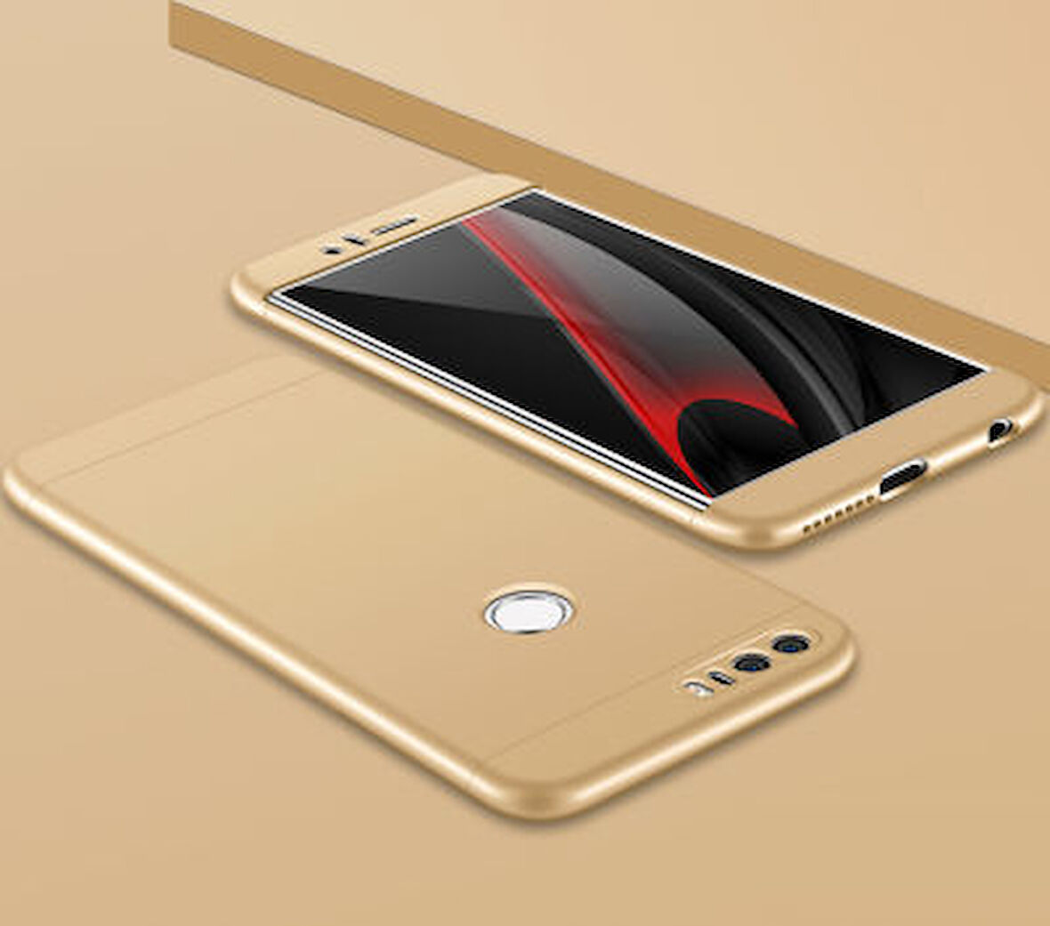 Huawei P9 Lite 2017 Kılıf 3 Parçalı Tam Koruma Şık Astrea Premium Sert Kapak