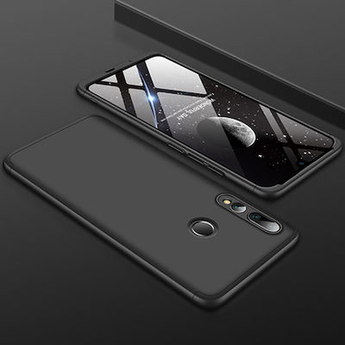 Huawei Y9 Prime 2019 Kılıf 3 Parçalı Tam Koruma Şık Astrea Premium Sert Kapak