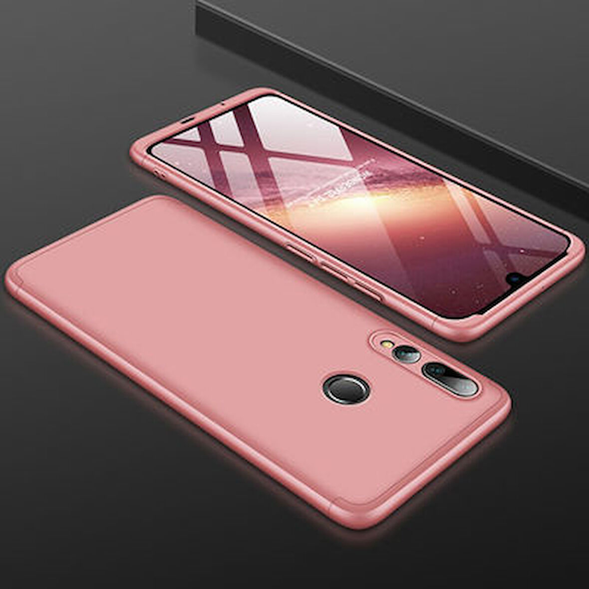 Huawei Y9 Prime 2019 Kılıf 3 Parçalı Tam Koruma Şık Astrea Premium Sert Kapak