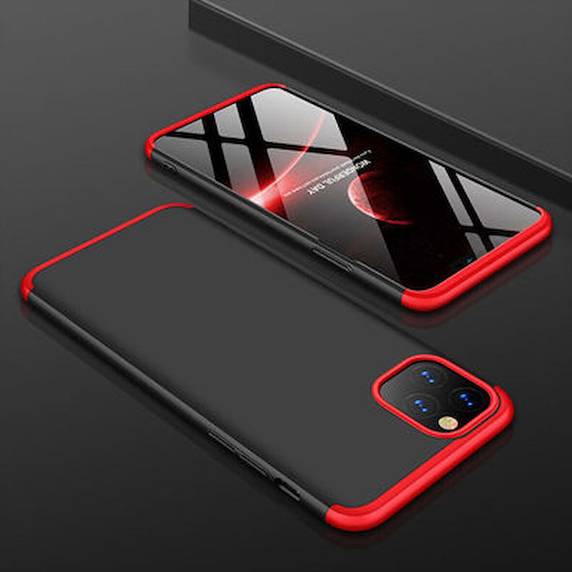 iPhone 11 Pro Max Kılıf 3 Parçalı Tam Koruma Şık Astrea Premium Sert Kapak