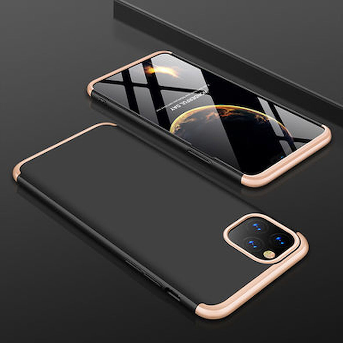 iPhone 11 Pro Max Kılıf 3 Parçalı Tam Koruma Şık Astrea Premium Sert Kapak