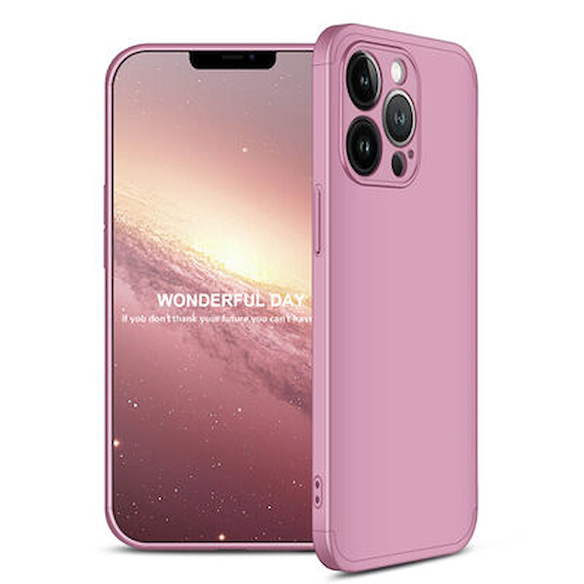 iPhone 13 Pro Kılıf 3 Parçalı Tam Koruma Şık Astrea Premium Sert Kapak