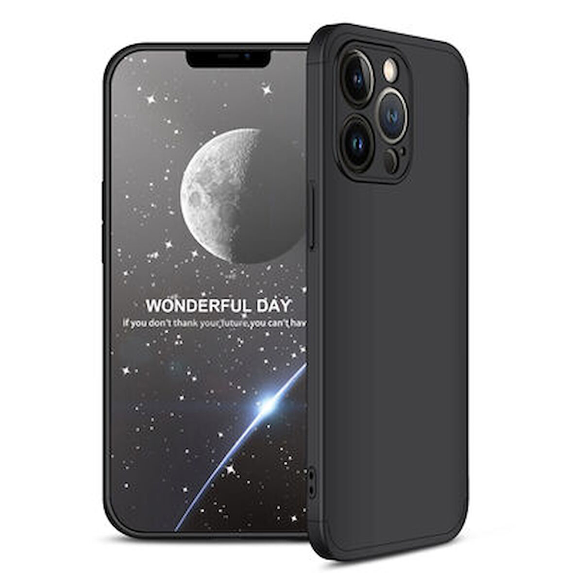 iPhone 13 Pro Max Kılıf 3 Parçalı Tam Koruma Şık Astrea Premium Sert Kapak