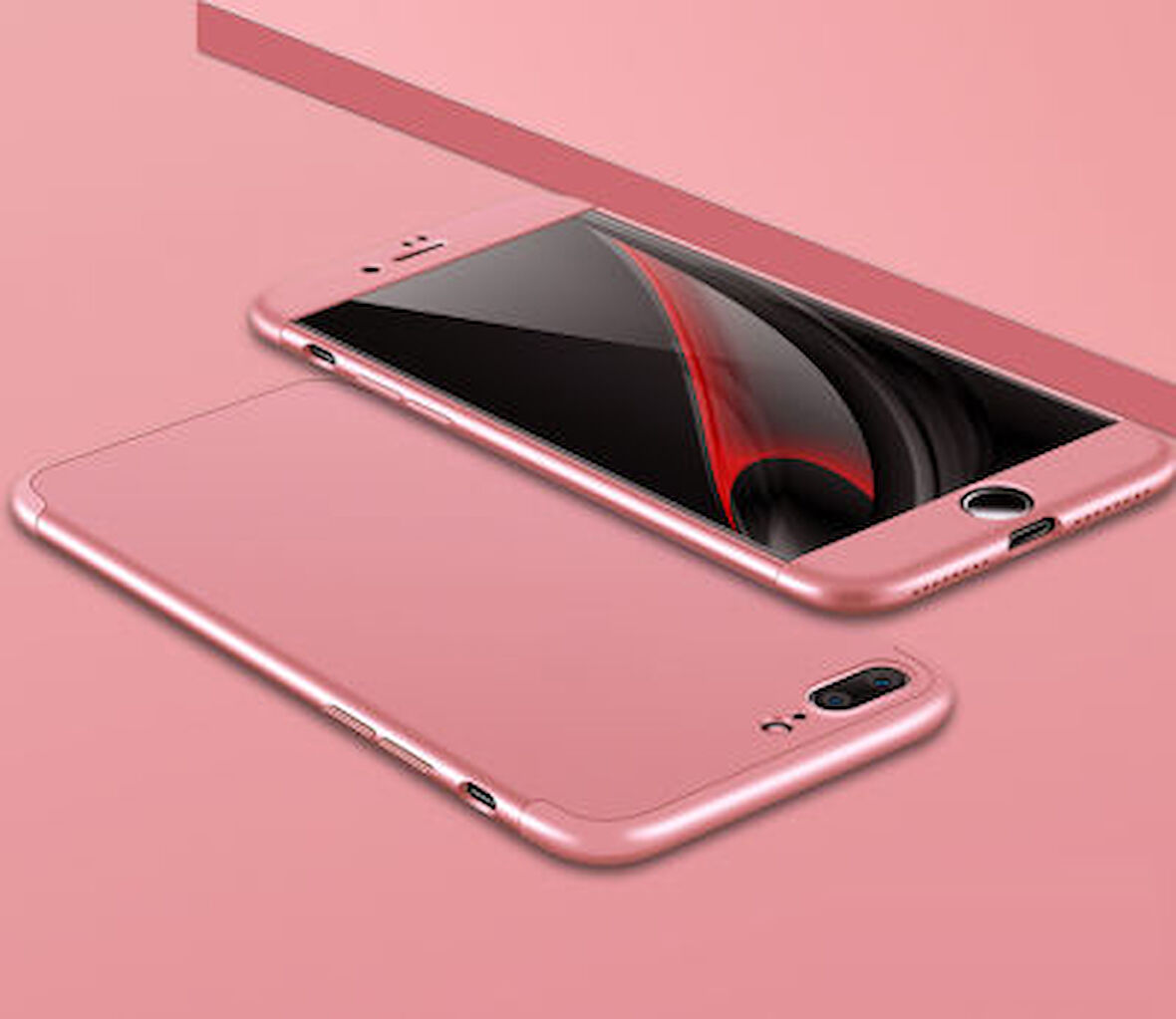 iPhone 7 Plus Kılıf 3 Parçalı Tam Koruma Şık Astrea Premium Sert Kapak