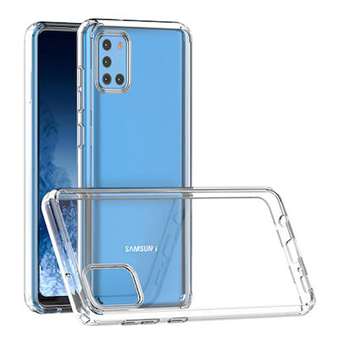 Samsung Galaxy A31 Tam Koruma Sağlayan Sert ve Şeffaf Coss Premium Silikon Kılıf