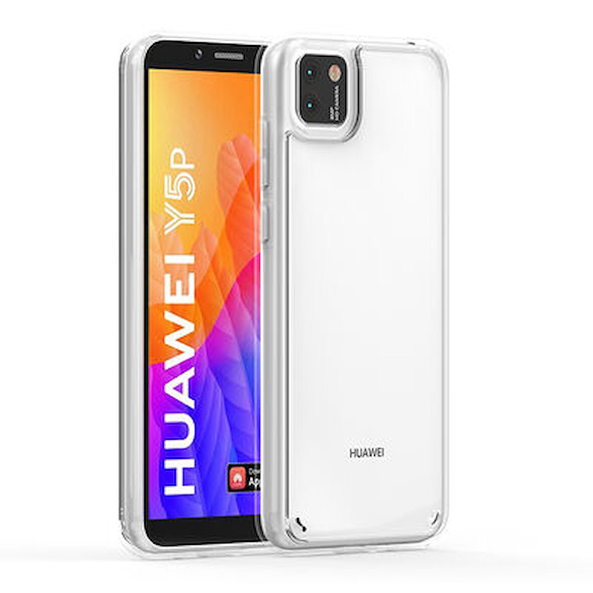 Huawei Y5P Tam Koruma Sağlayan Sert ve Şeffaf Coss Premium Silikon Kılıf