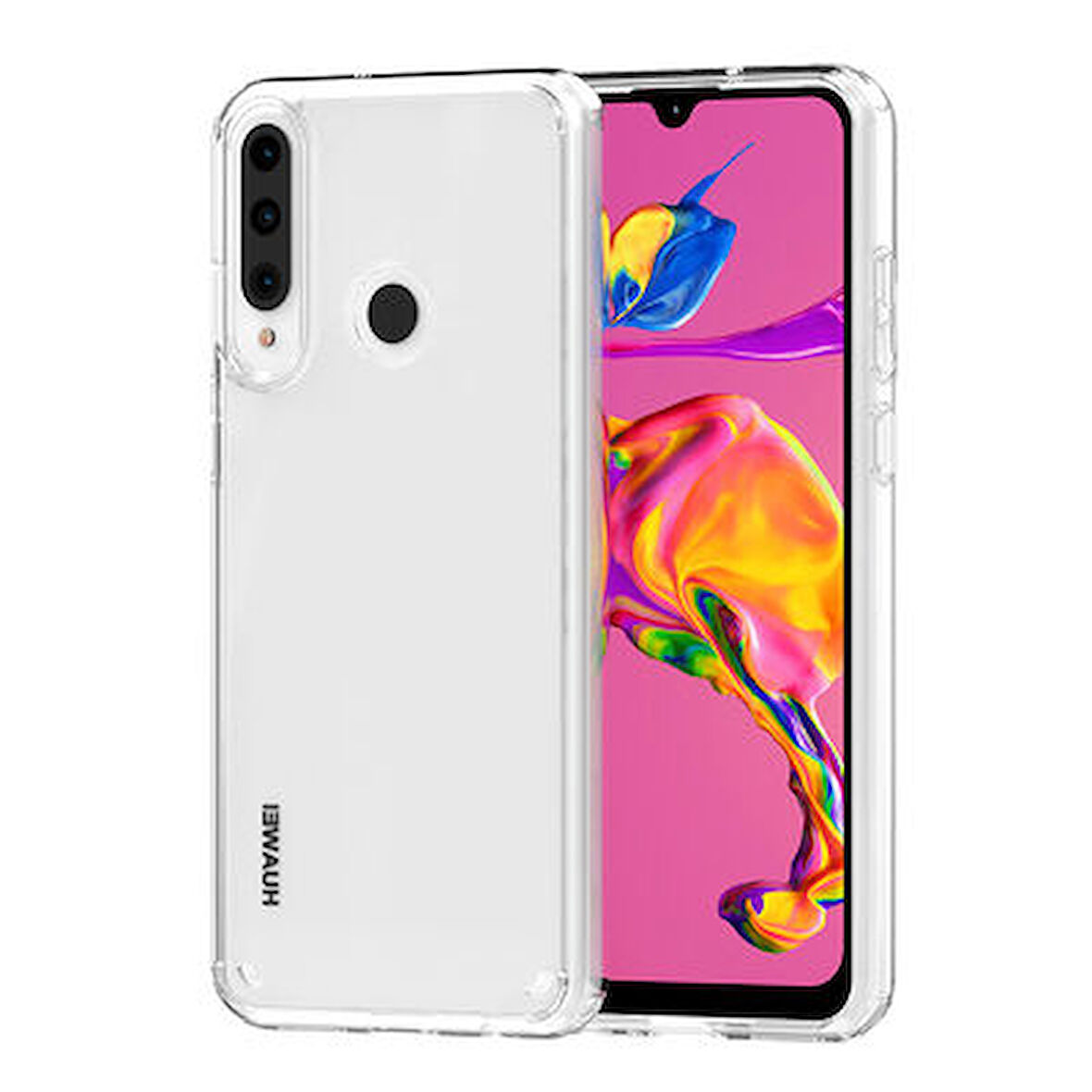 Huawei Y6P Tam Koruma Sağlayan Sert ve Şeffaf Coss Premium Silikon Kılıf