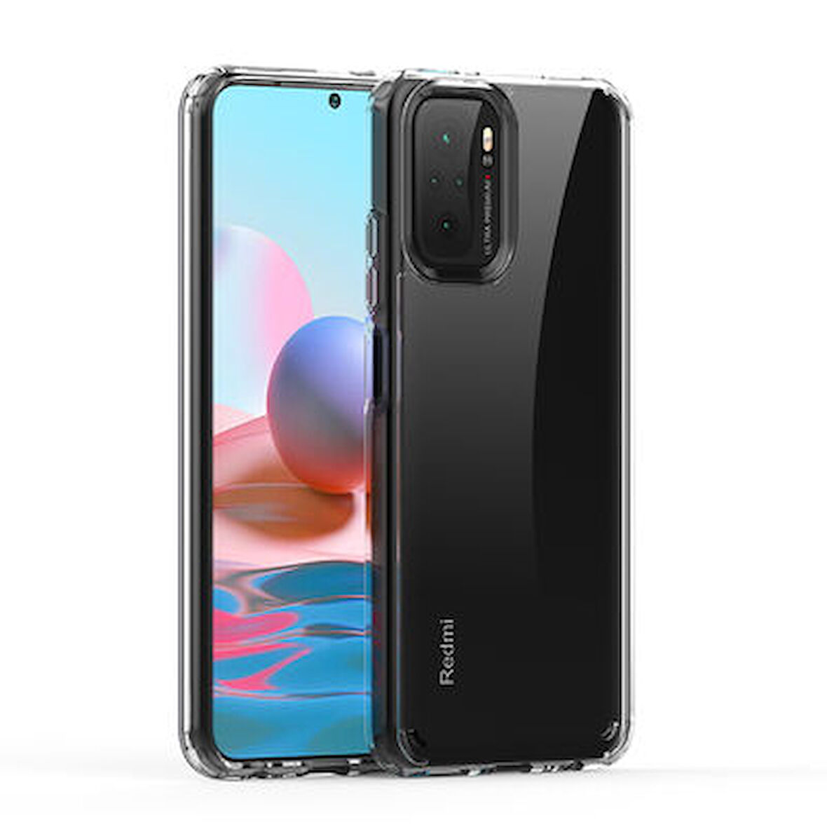 Redmi Note 10 Tam Koruma Sağlayan Sert ve Şeffaf Coss Premium Silikon Kılıf