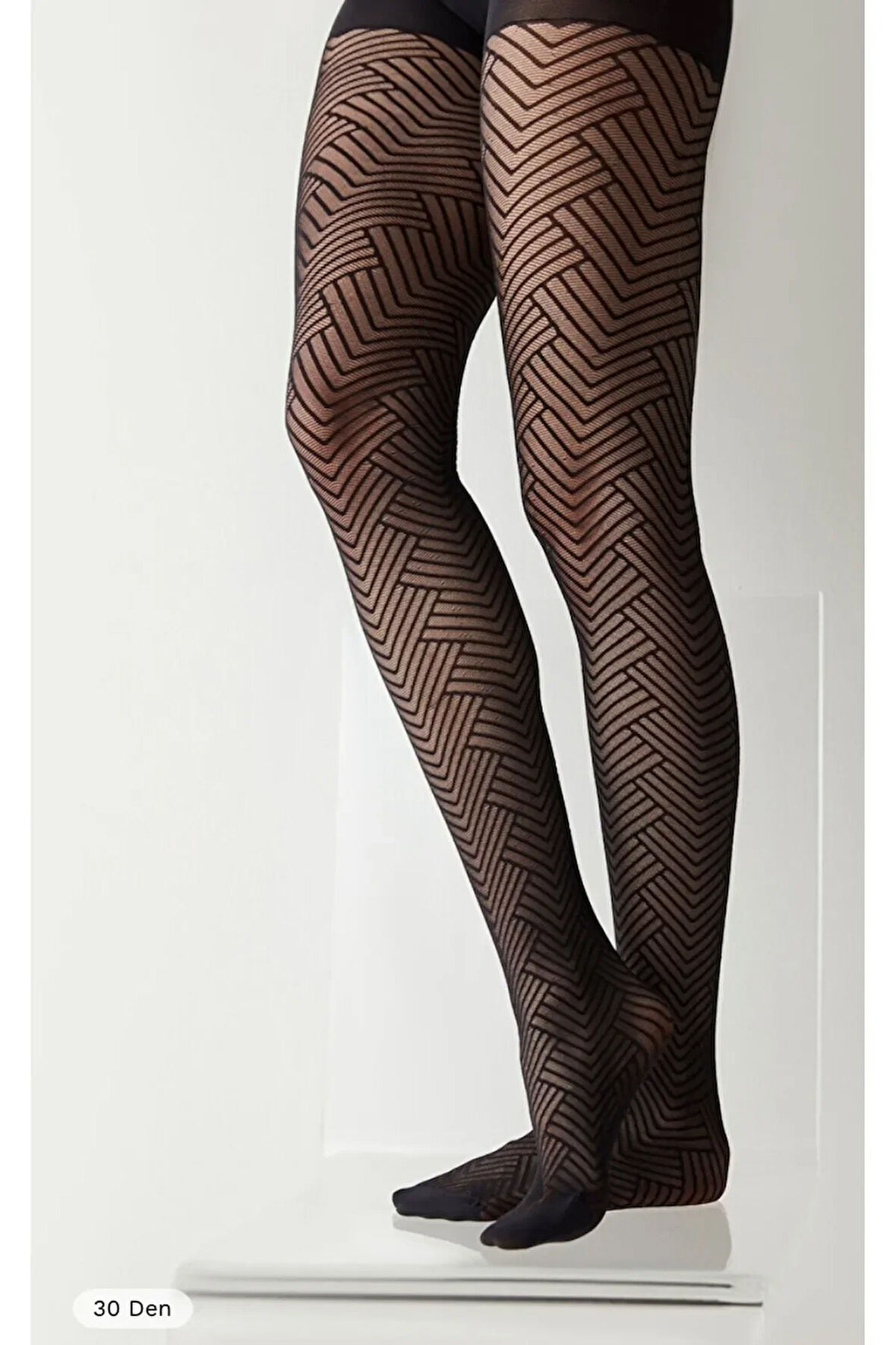 Penti kadın Siyah Desenli Külotlu Çorap