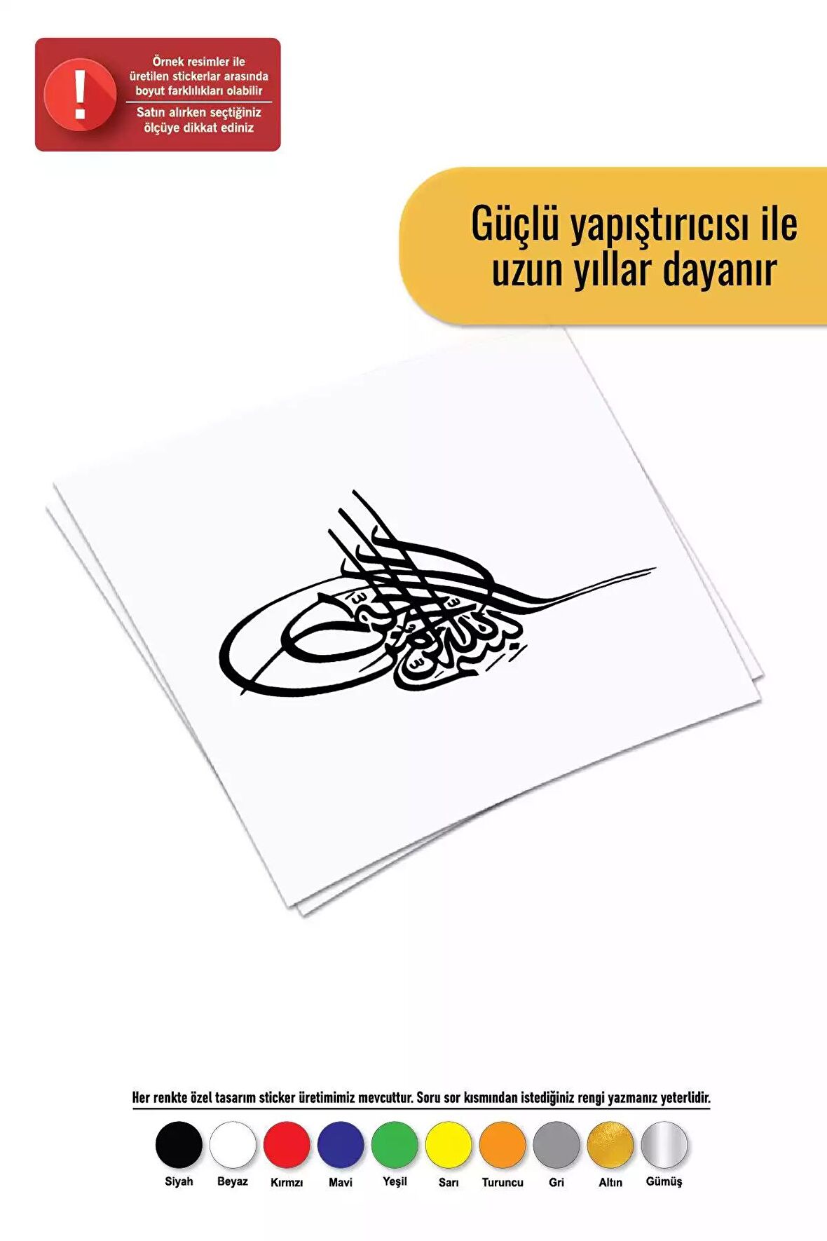 Osmanlı Tuğrası Sticker Oto Motor Laptop Duvar Folyo Sticker 100x80 cm