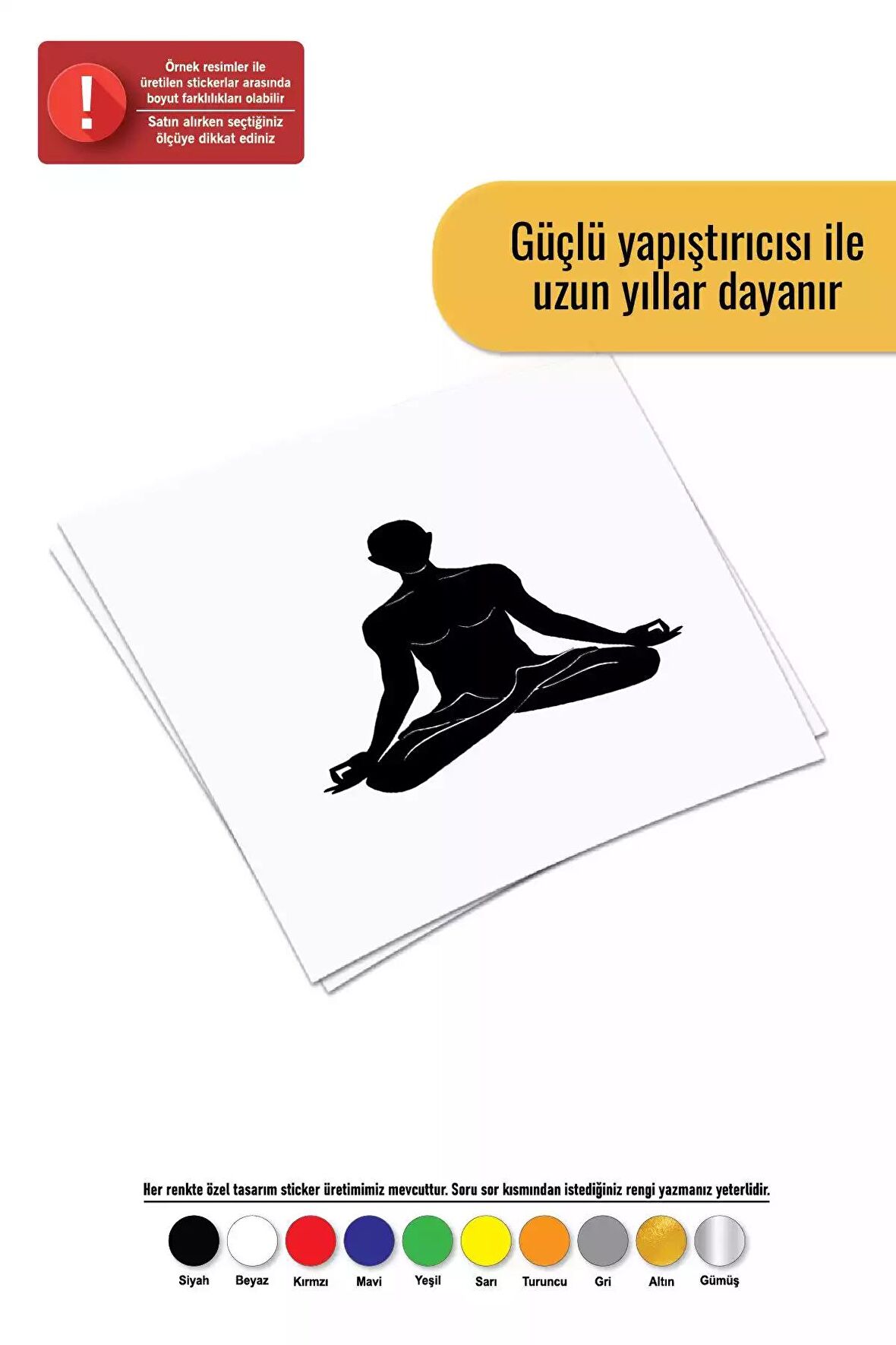 Yoga Yapan Adam Sticker Oto Motor Laptop Duvar Folyo Sticker 10x10 cm