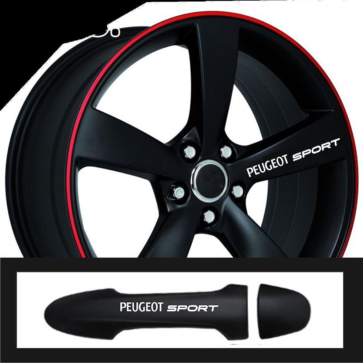 Peugeot 301 İçin Uyumlu Aksesuar Oto Kapı Kolu/Jant Sticker 10 Adet 10*1,5 Cm