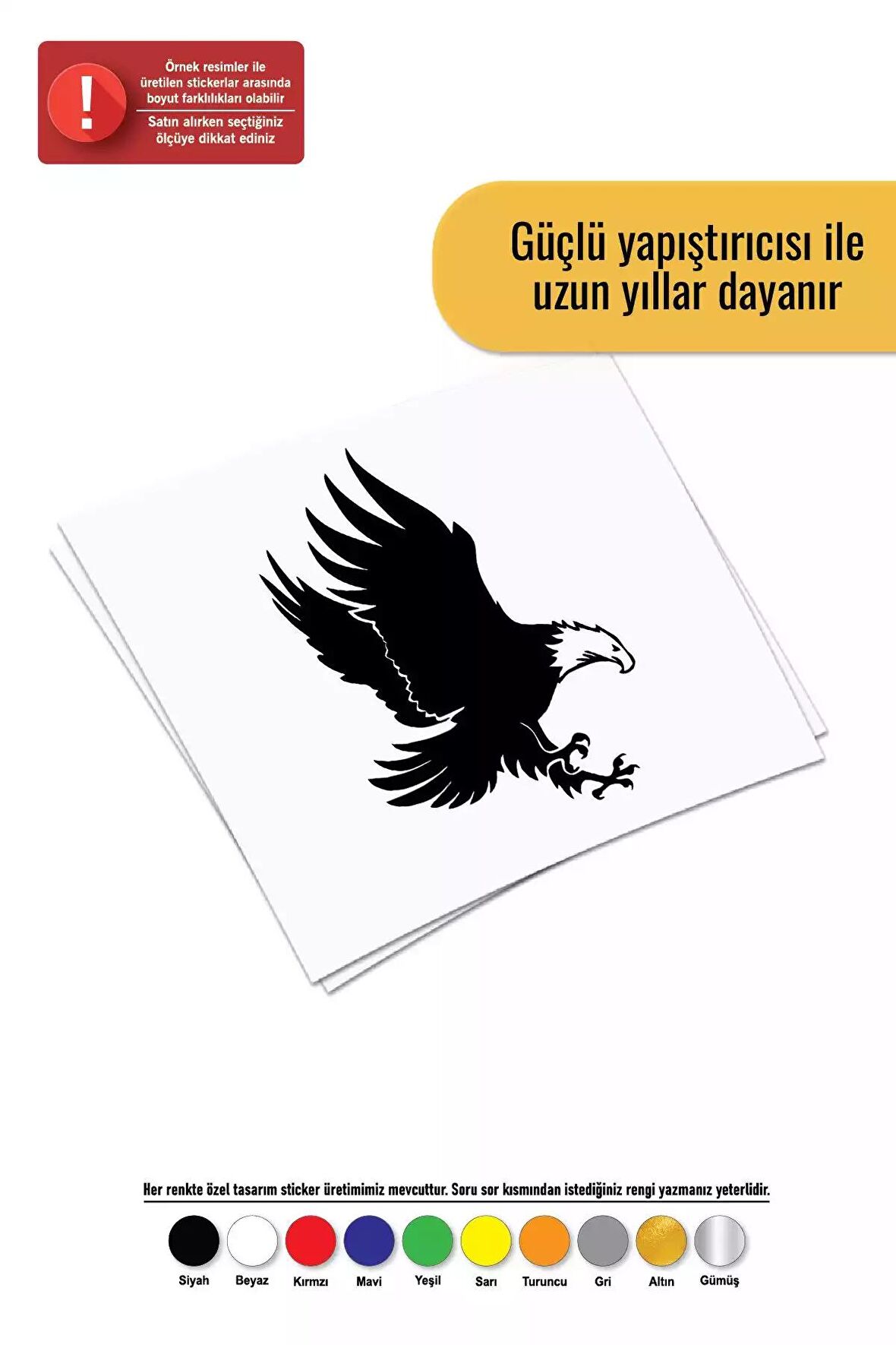 Avcı Kartal Sticker Oto Motor Laptop Duvar Folyo Sticker 60x90 cm