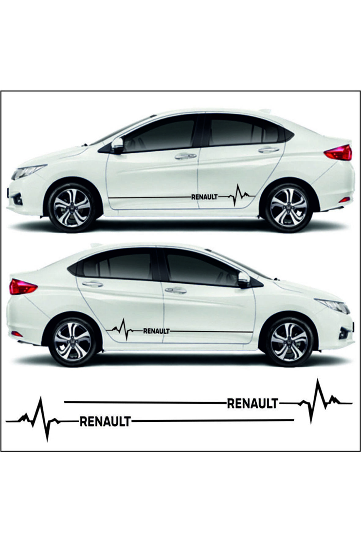 Renault Fluence İçin Uyumlu Aksesuar Yan Şerit Oto Ritim Sticker