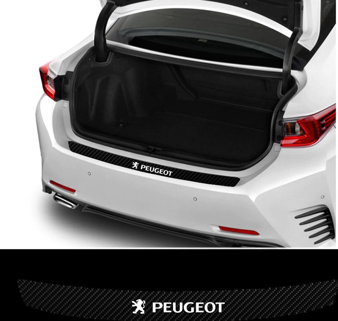 Peugeot 106 İçin Uyumlu Aksesuar Oto Arka Tampon Bagaj Koruyucu Sticker 92*7 Cm