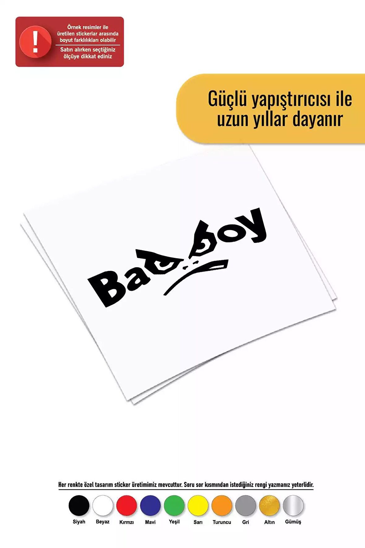 Bad Boy Sticker Oto Motor Laptop Duvar Folyo Sticker 30x12 cm