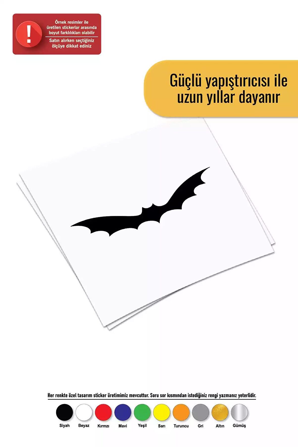 Batman Yarasa 2 Sticker Oto Motor Laptop Duvar Folyo Sticker 70x21 cm