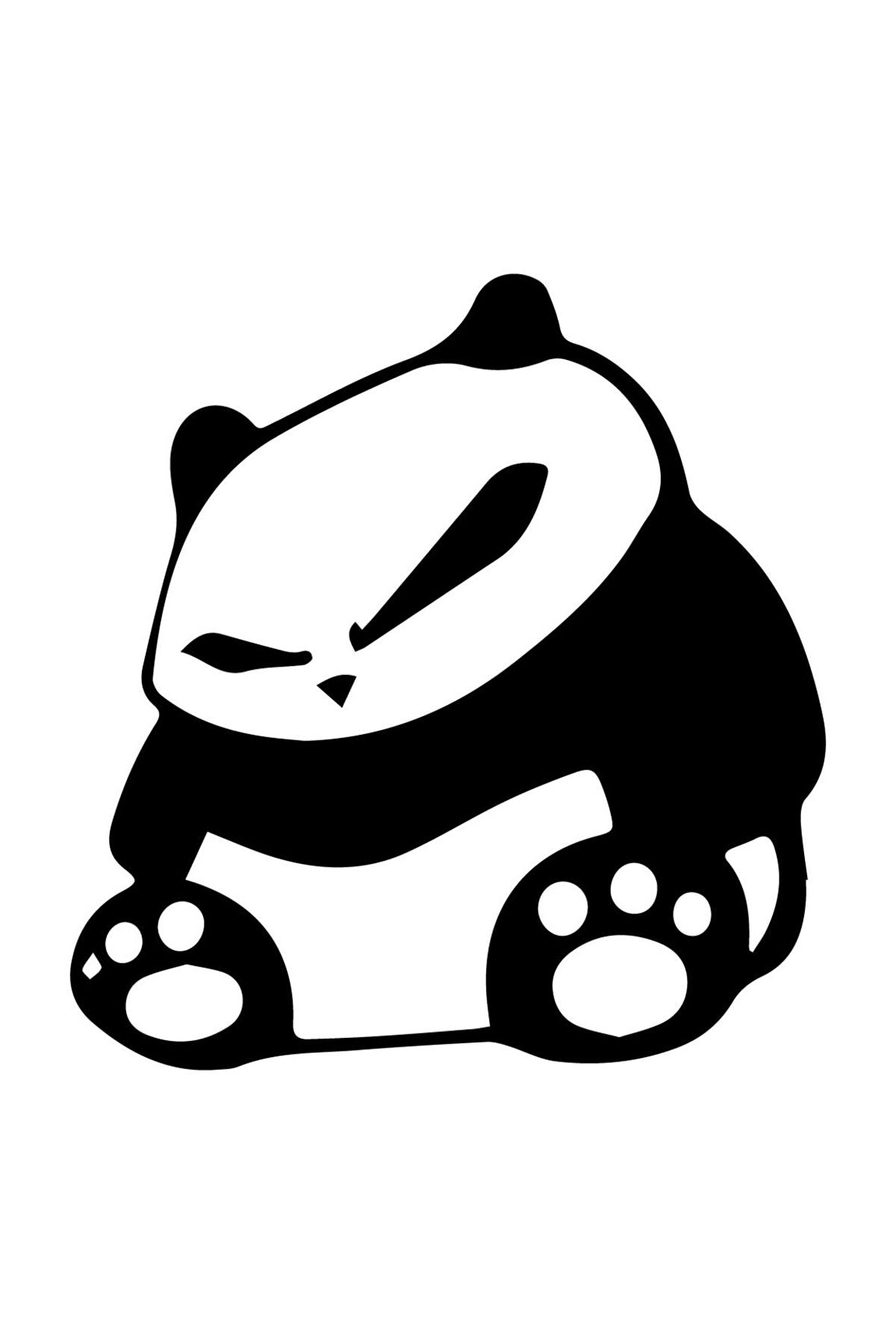 Sinirli Panda Oto Motor Laptop Duvar Folyo Sticker 30x30 cm