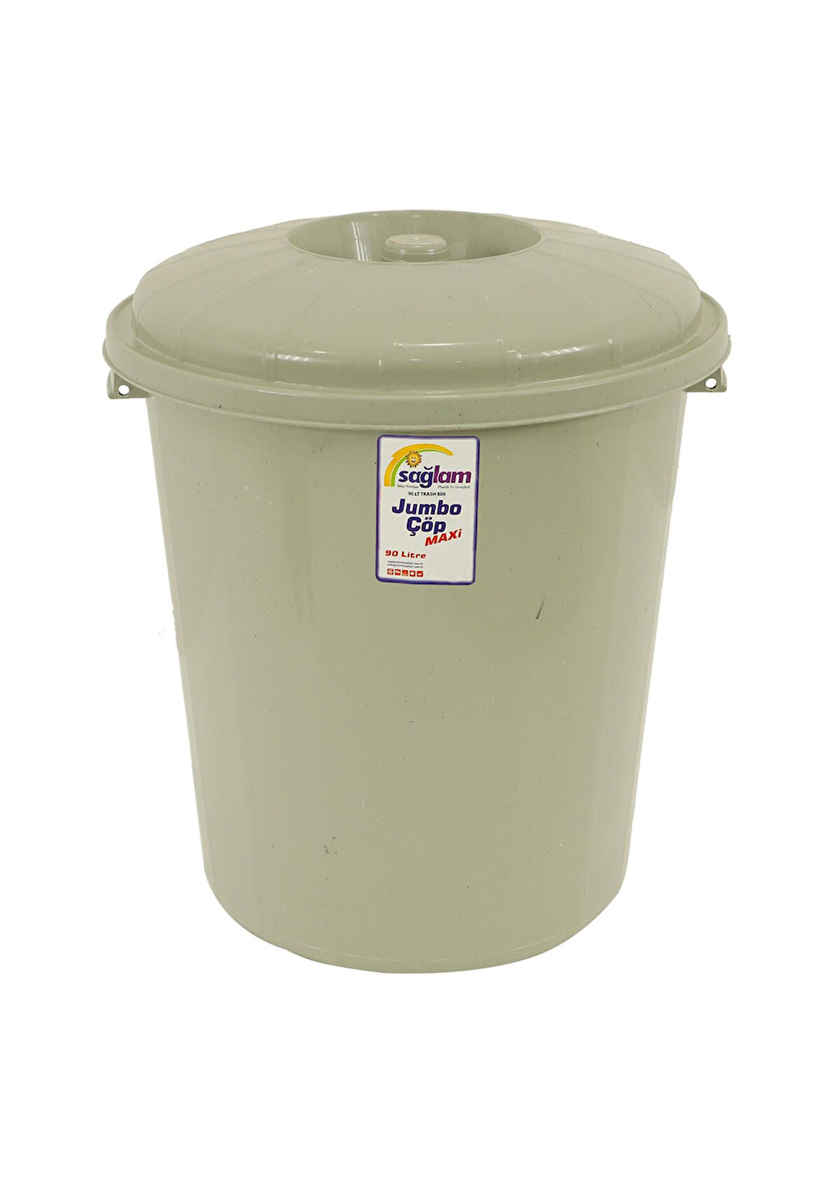 Sağlam Plastik Jumbo Çöp Kovası Kilitsiz 90 Lt