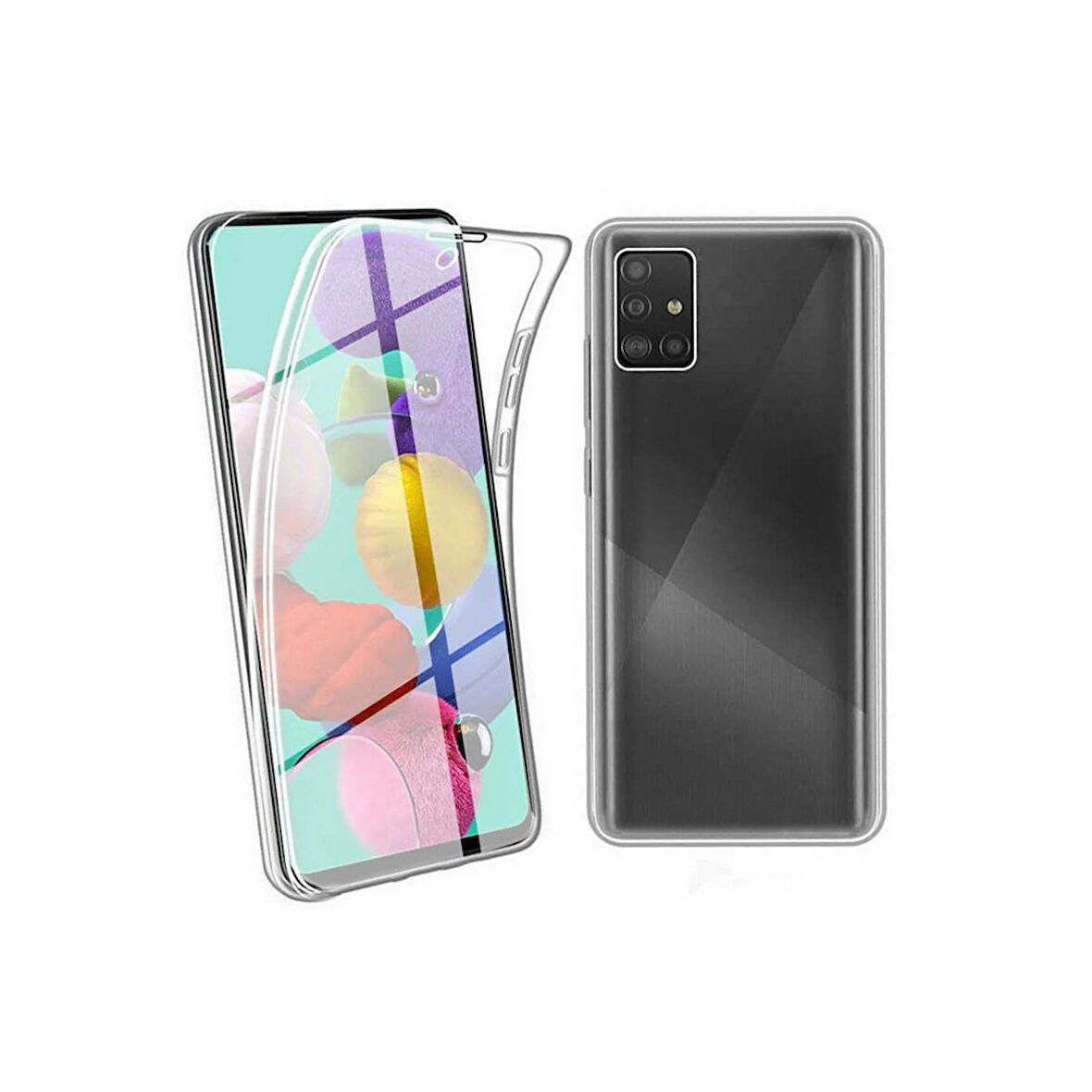 Gpack Samsung Galaxy A71 Kılıf Ön Arka Şeffaf Silikon Koruma