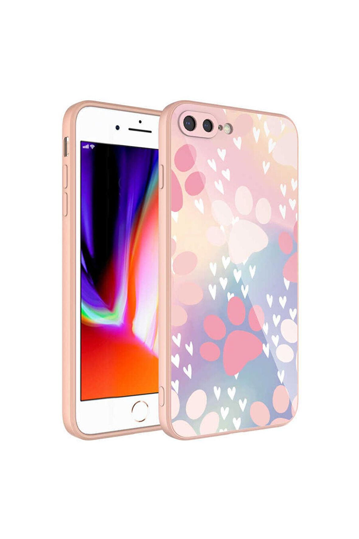 Apple Iphone 8 Plus Ile Uyumlu Kılıf Kedi Köpek Patili Temalı Telefon Kılıfı Kapak
