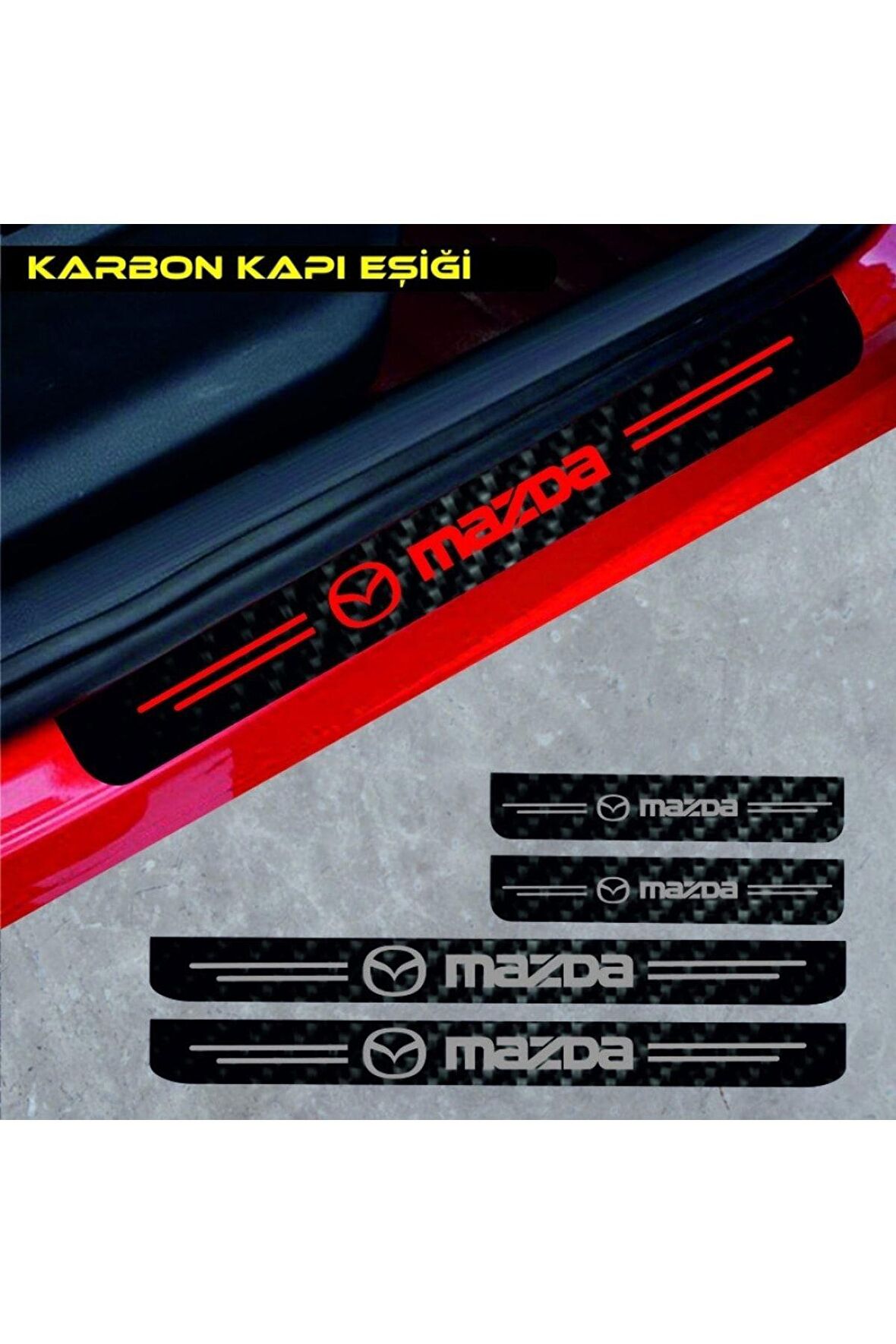Özel Tasarım Mazda 121 Karbon Kapı Eşiği Oto Sticker 4 Adet