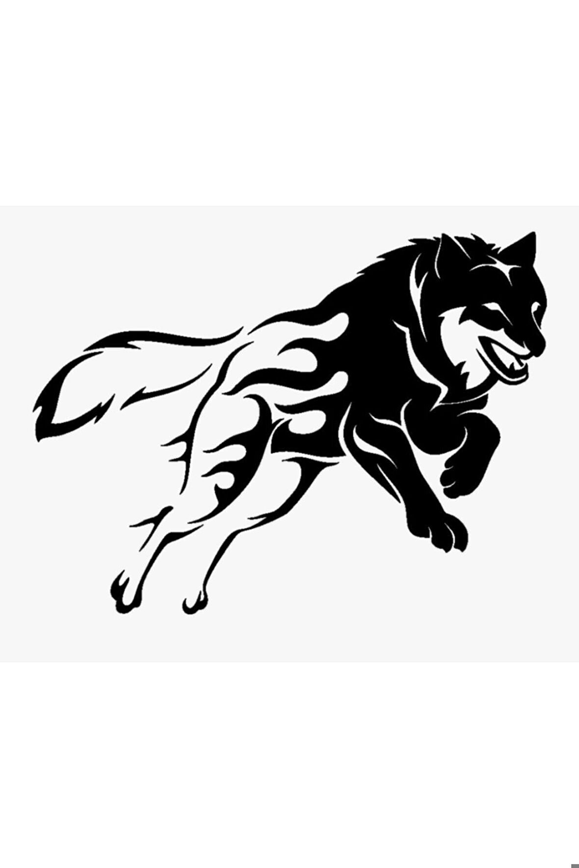 Alevli Kurt Oto Motor Laptop Duvar Folyo Sticker 100 x 70 cm