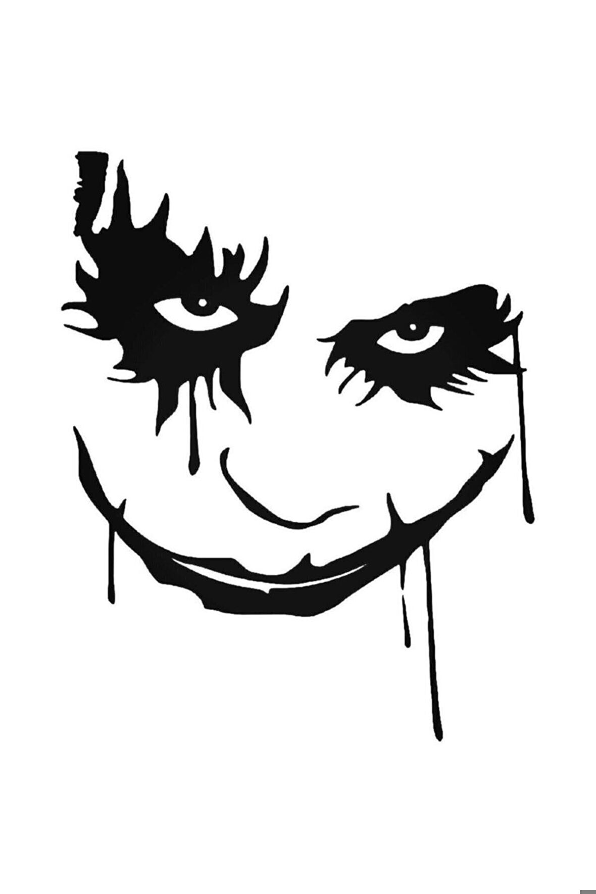 Joker Yüzü Maske Oto Motor Laptop Duvar Folyo Sticker 15 x 18 cm