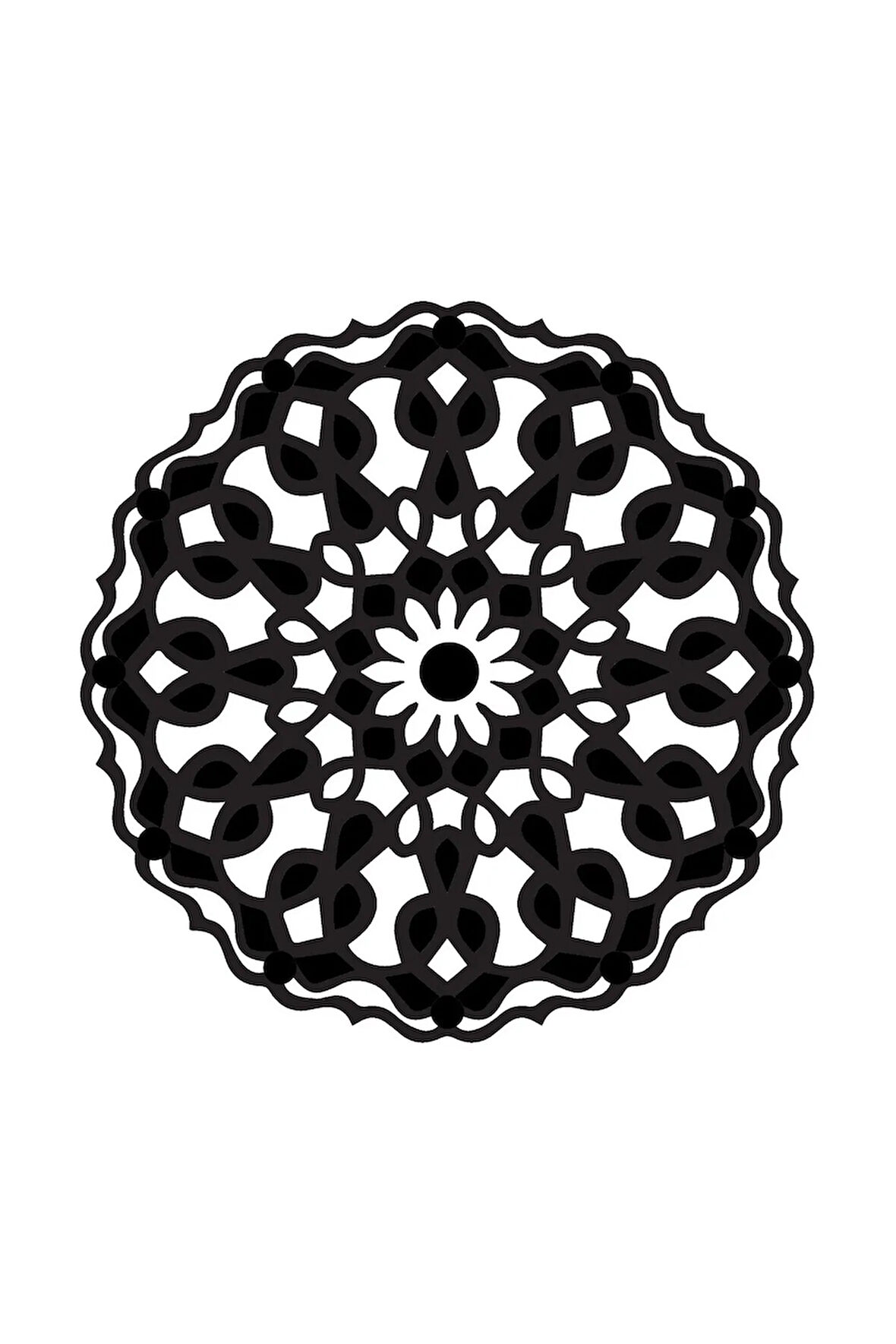 Çiçek Deseni (Oto-Motor-Laptop-Duvar-Dekor) (Tip 9) 20 x 20 Cm