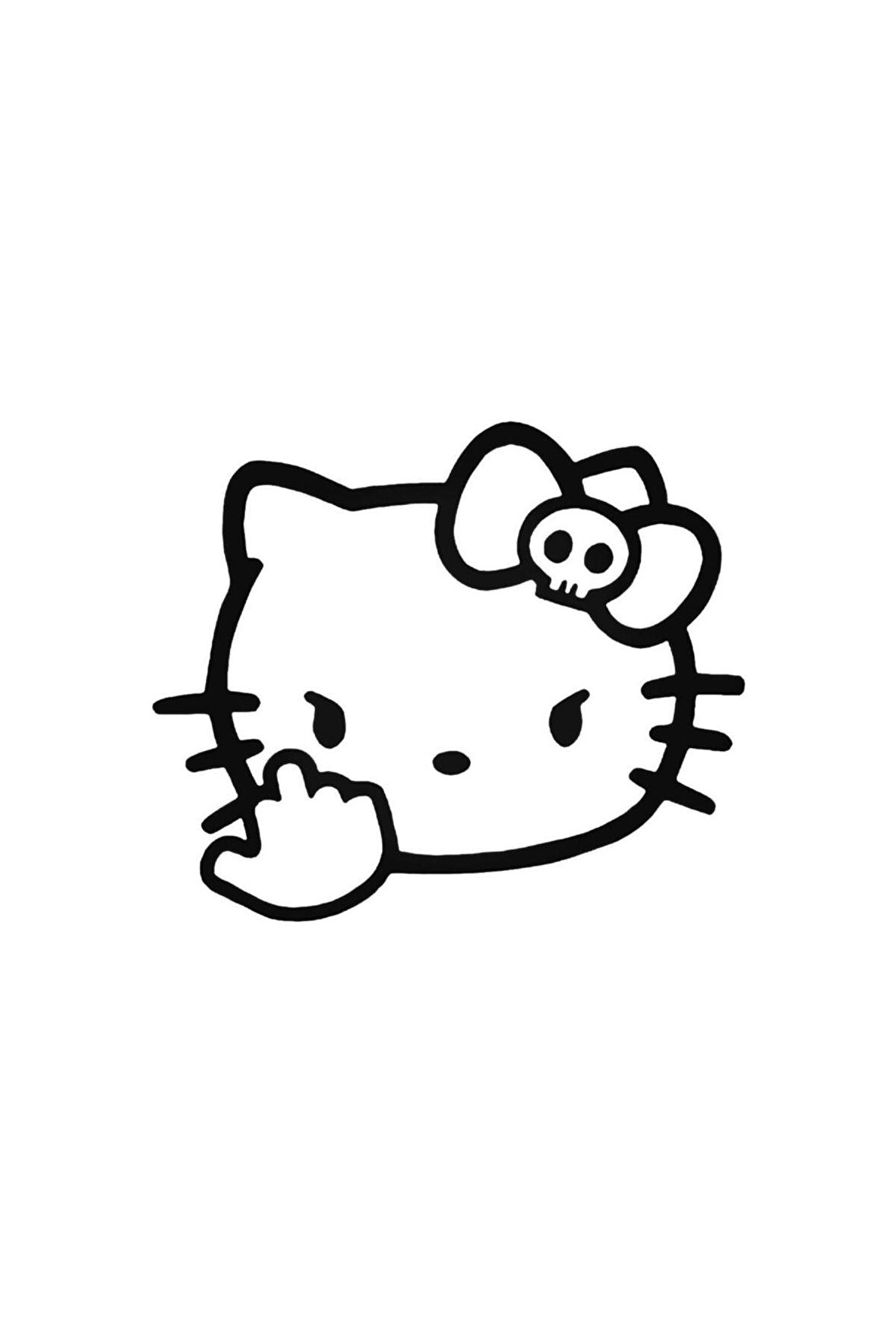 Hello Kitty Oto Motor Laptop Duvar Folyo Sticker 40 x 32