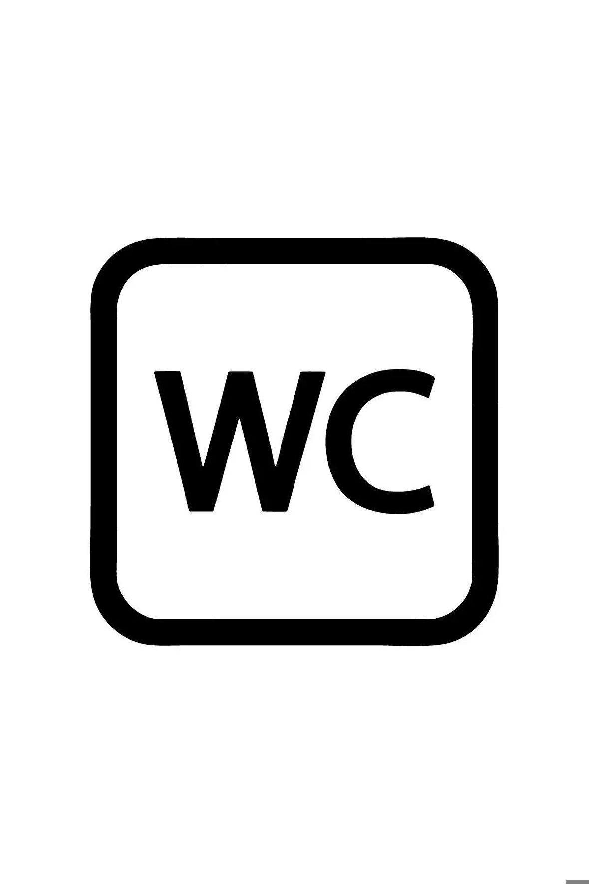 WC Amblemi Oto Sticker Siyah 15 x 15 cm