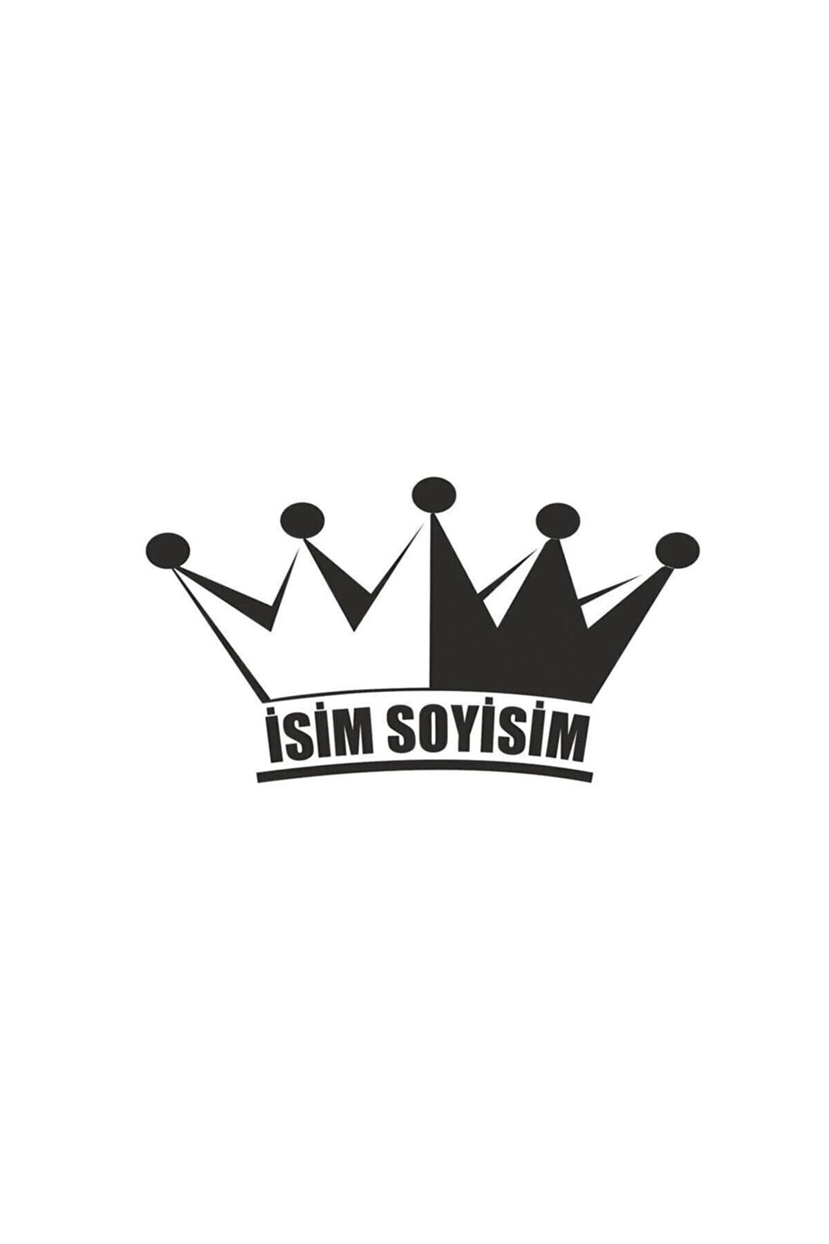 Kral Tacı Isim Soyisim Oto Motor Laptop Duvar Folyo Sticker 50 X 25 Cm
