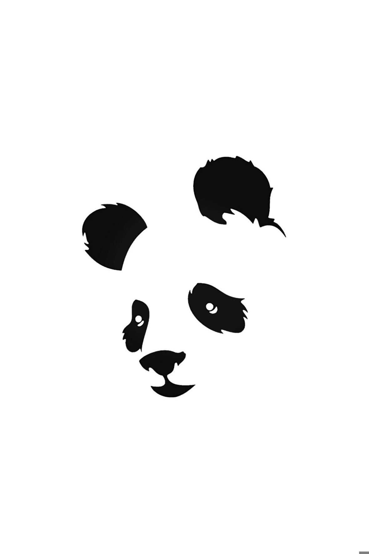 Panda Oto Motor Laptop Duvar Folyo Sticker 10 X 11 Cm