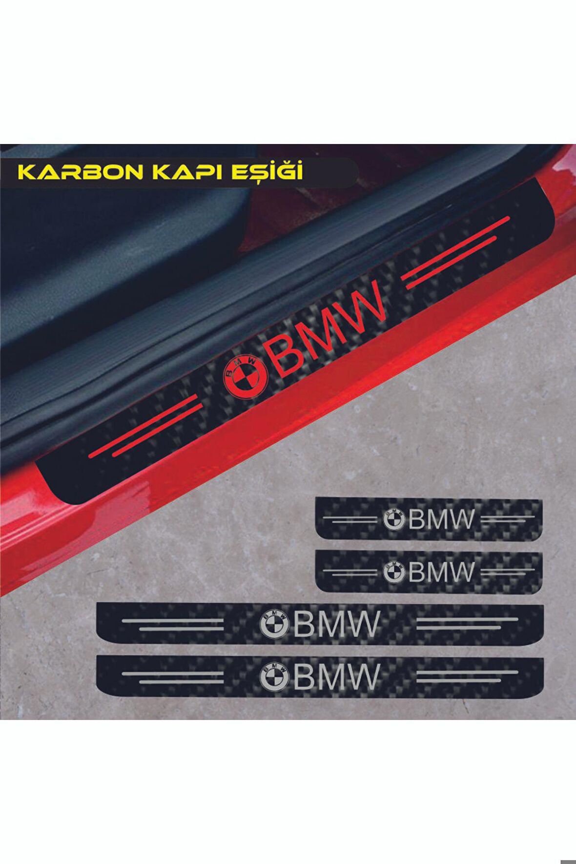BMW İ8 Karbon Kapı Eşiği Oto Sticker 4 Adet Uyumlu