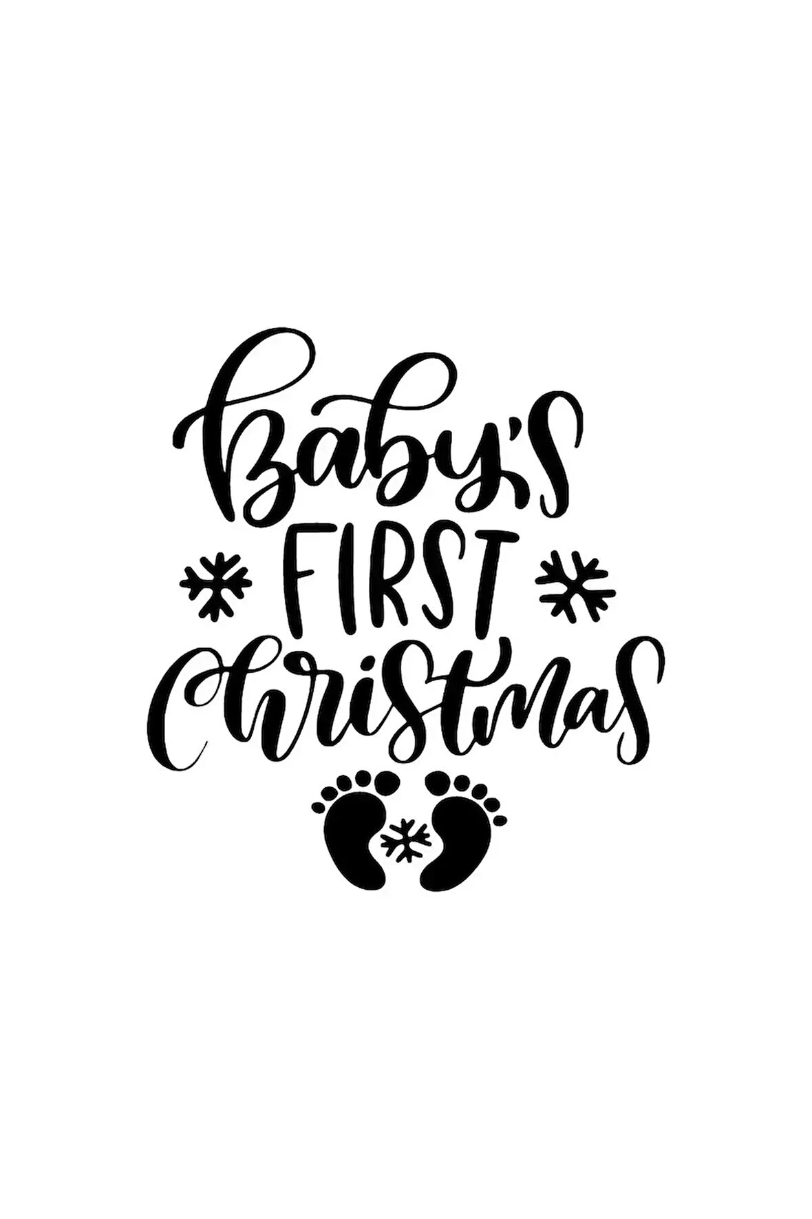 Babys First Christmas 3 - Araç, Oto, Laptop, Duvar Uyumlu Sticker 30*33 Cm