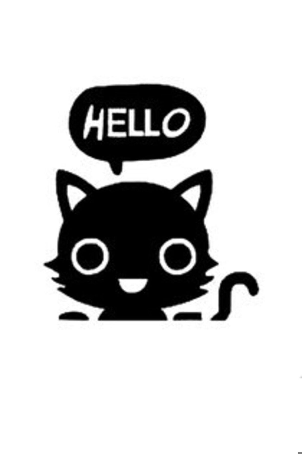 Kedi Oto Motor Laptop Duvar Folyo Sticker 100 X 100 Cm