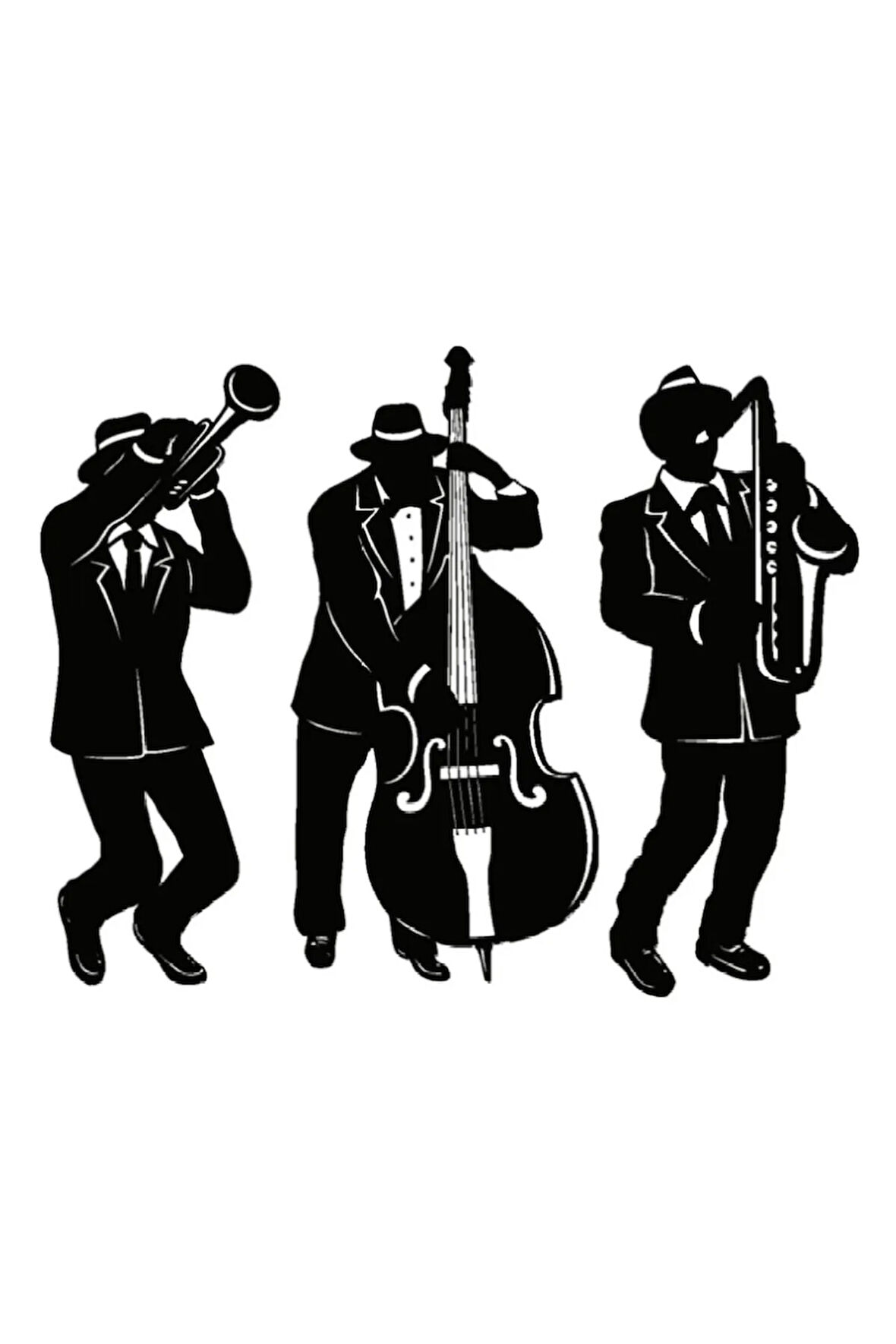Caz Müzik Temalı (Oto-Motor-Laptop-Duvar-Dekor) (Tip 3) 10 x 8 Cm